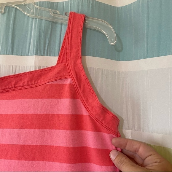 Liz Claiborne Y2K Striped Square Neck Pink Tank Top Sz Large - Picture 7 of 8
